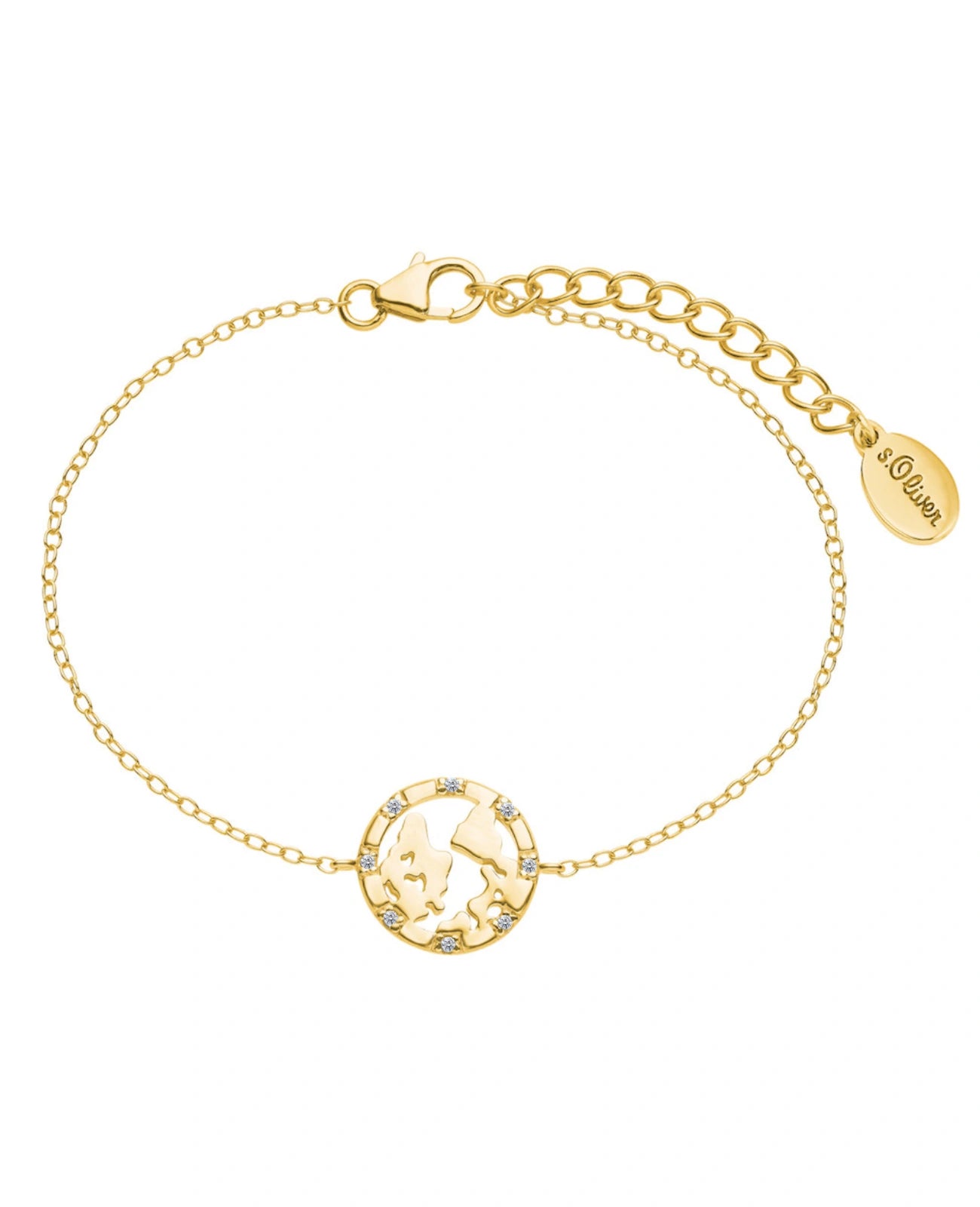 Anker armband mit scheibe motiv weltkugel