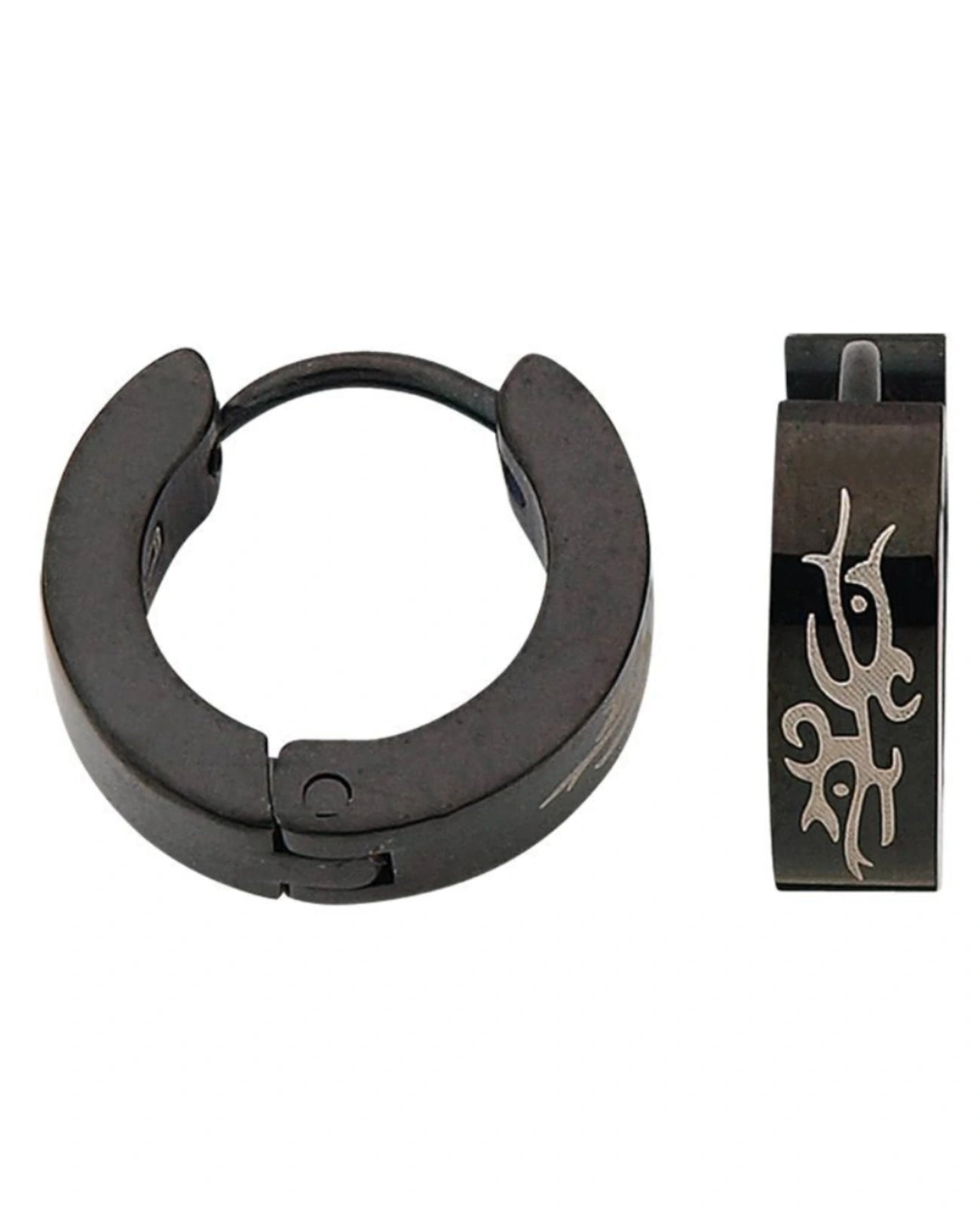 schwarze creolen mit tribal motiv