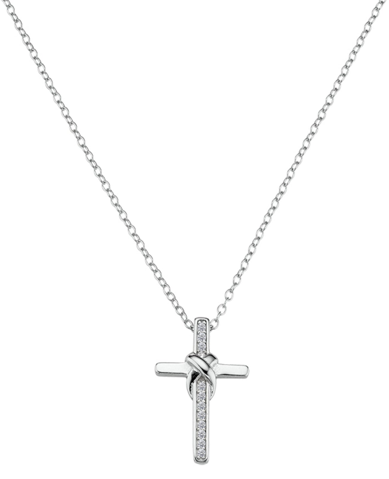 ankerkette mit kreuz anhänger langes mittelteil voll mit steinen besetzt