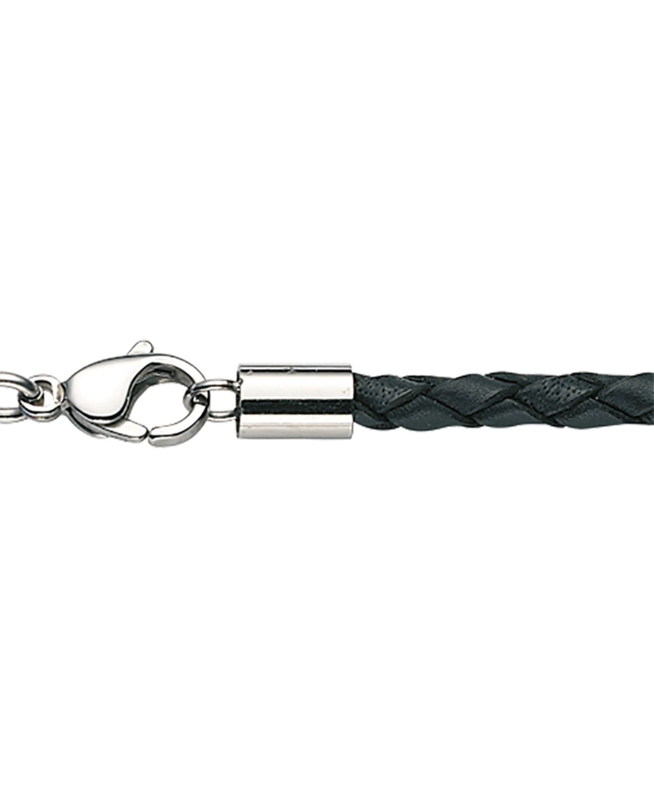 runde geflochtene lederkette mit karabiner verschluss