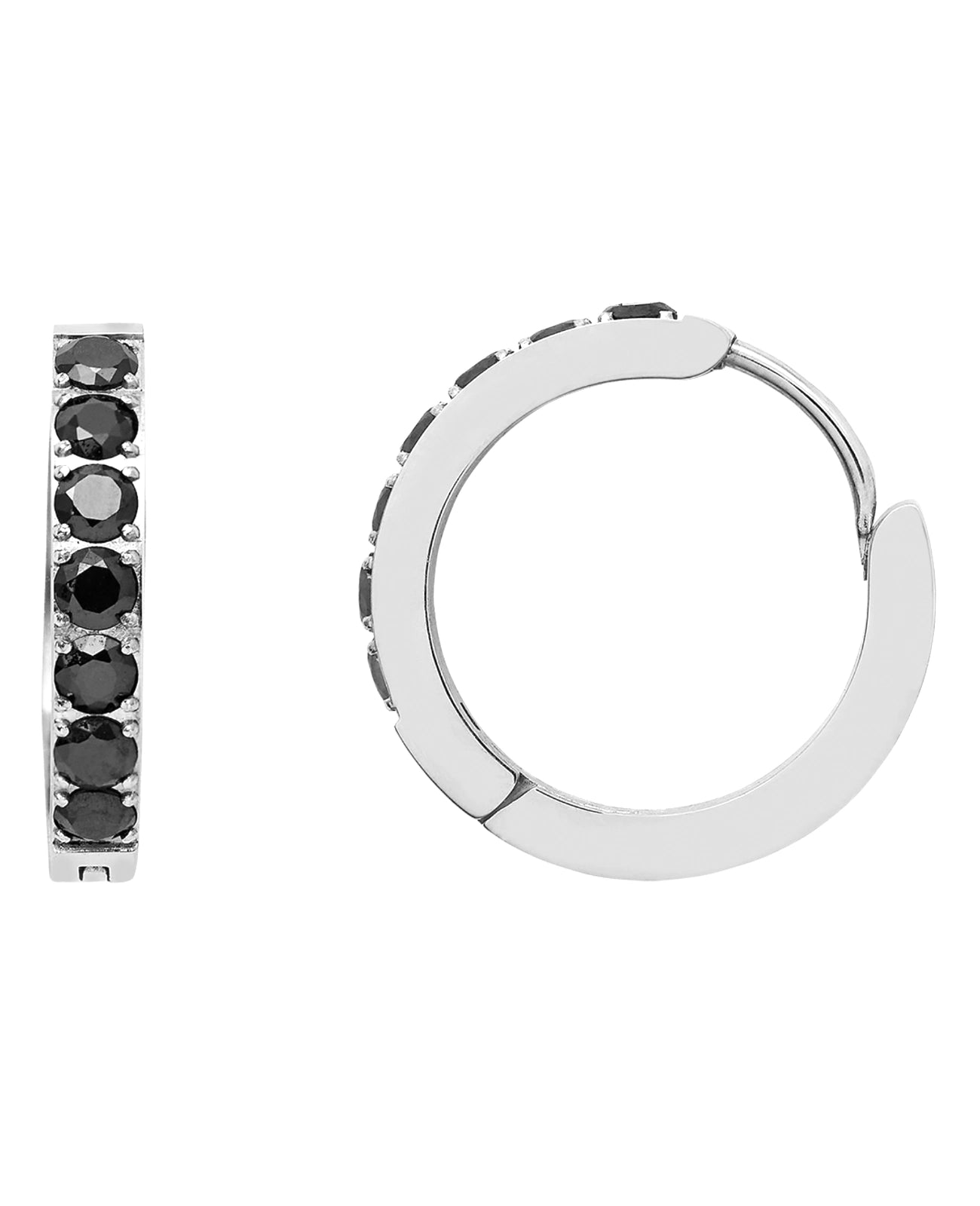 creolen mit 5 zirkonia schwarz silberfarben