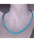 türkise 2 reihige seidenbandkette mit karabiner Verschluss