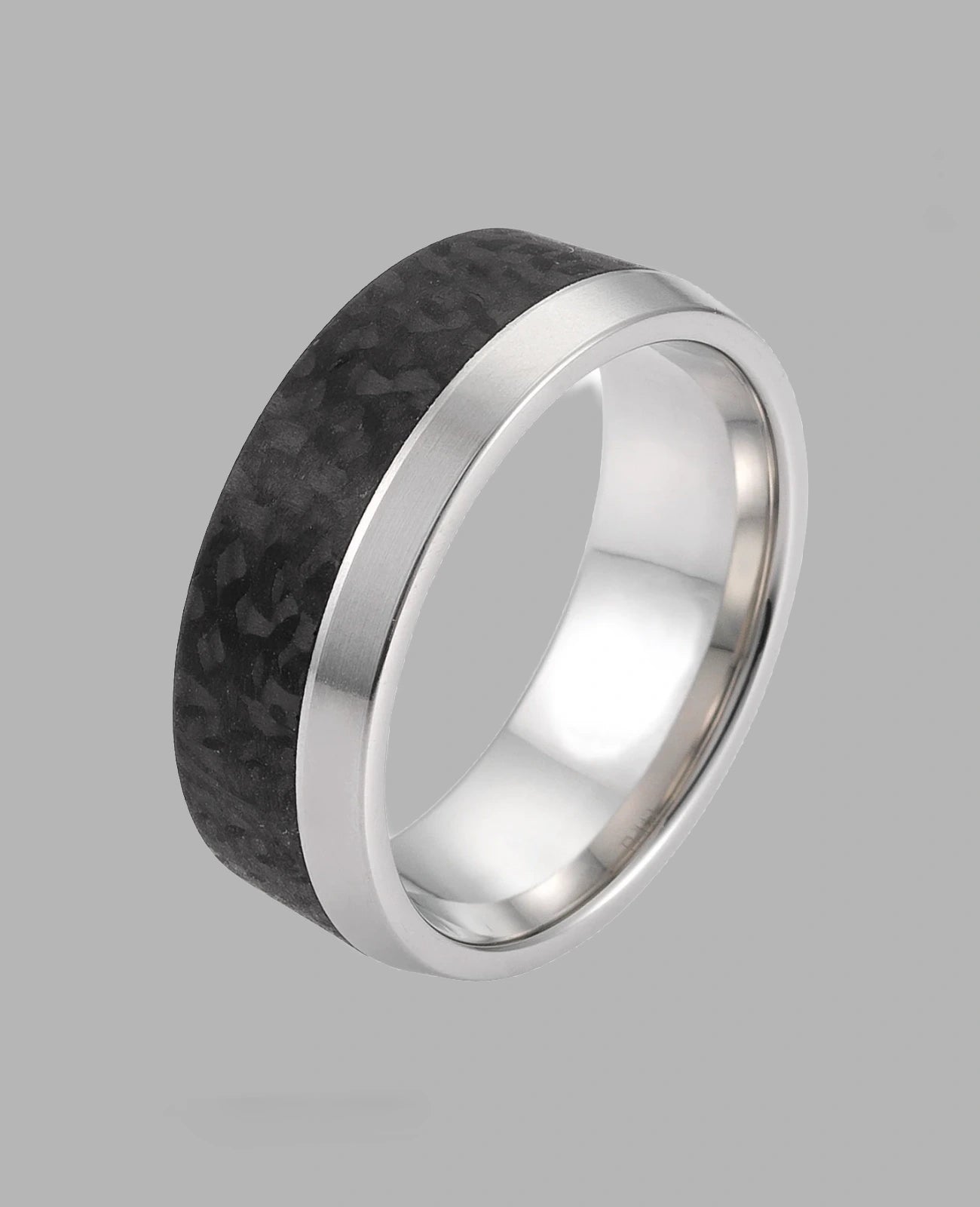 Ring mit 2 drittel der fläche Carbon 1 drittel Edelstahl