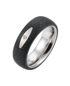 Rundlicher Carbonring in der Mitte ovale Fläche mit 1 Zirkoniastein