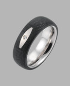 Rundlicher Carbonring in der Mitte ovale Fläche mit 1 Zirkoniastein