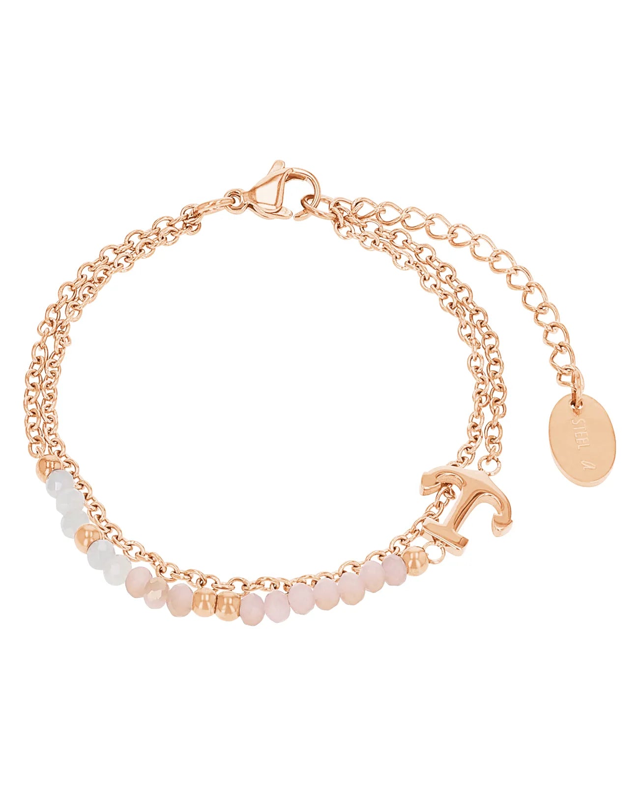 2 reihiges armband mit schiffsankermotiv rosegold
