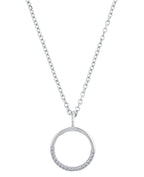 Ankerkette mit anhänger in reifenform die untere hälfte mit zirkonia steinen belegt