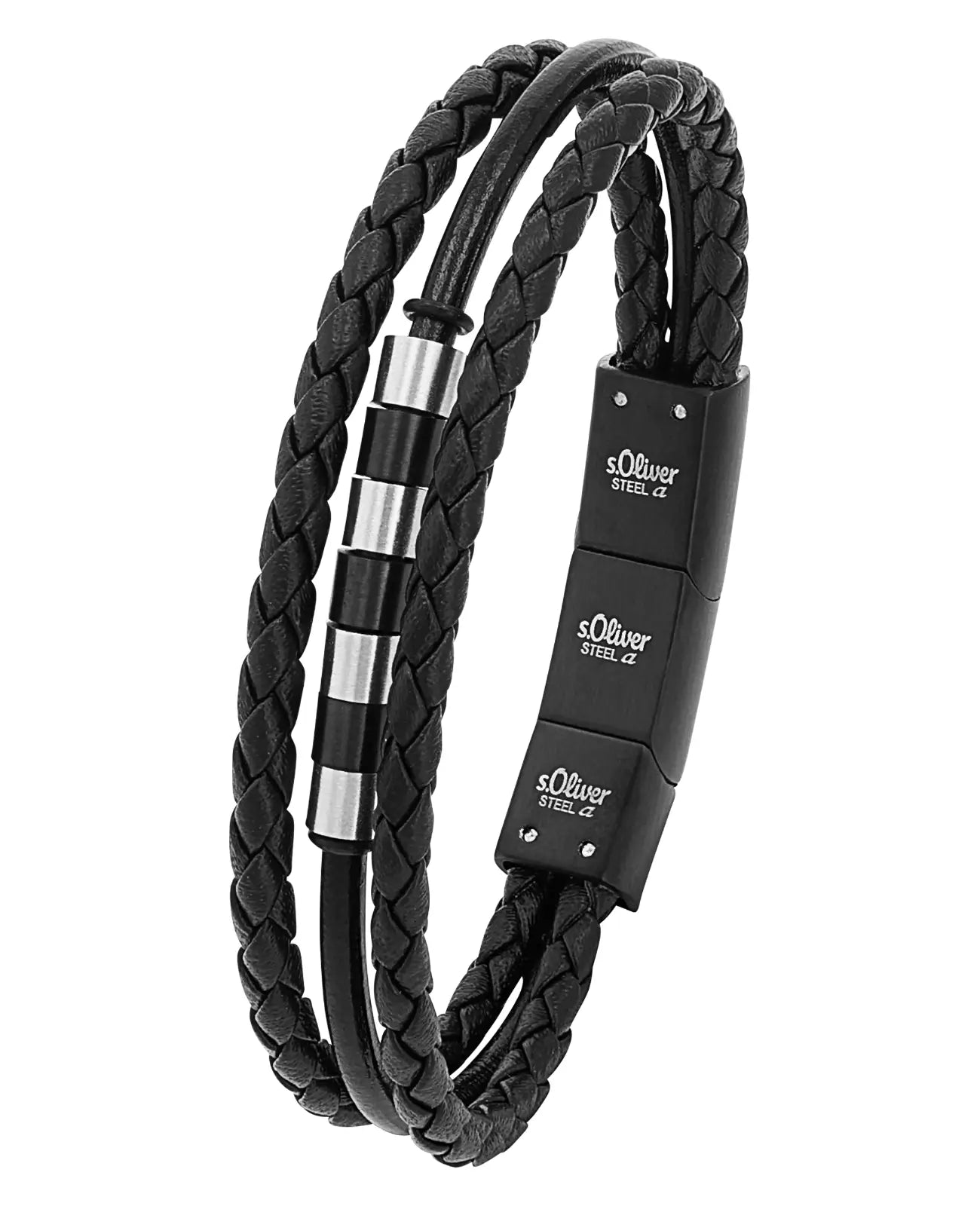 3 reihiges Lederarmband schwarz
