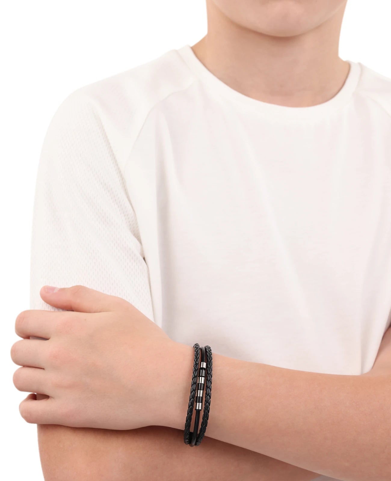 3 reihiges Lederarmband schwarz