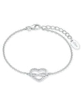 offenes herz armband mit zirkonia steinen besetzt und Unendlichkeitszeichen