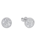 große runde ohrstecker mit weißen steinen besetzt
