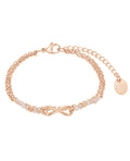 2 reihiges rosefarbenes armband mit unendlichkeitszeichen