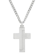 dicke panzerkette mit eckigen kreuz anhänger