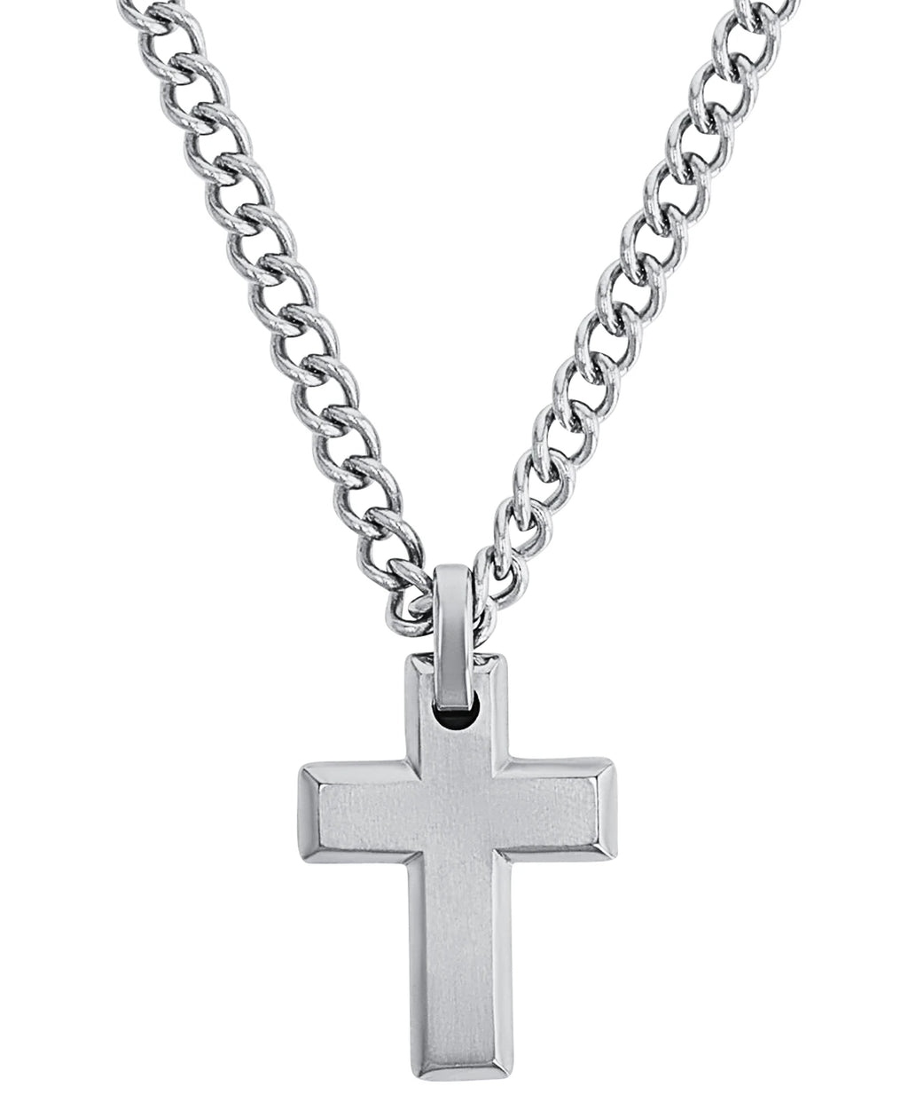 dicke panzerkette mit eckigen kreuz anhänger