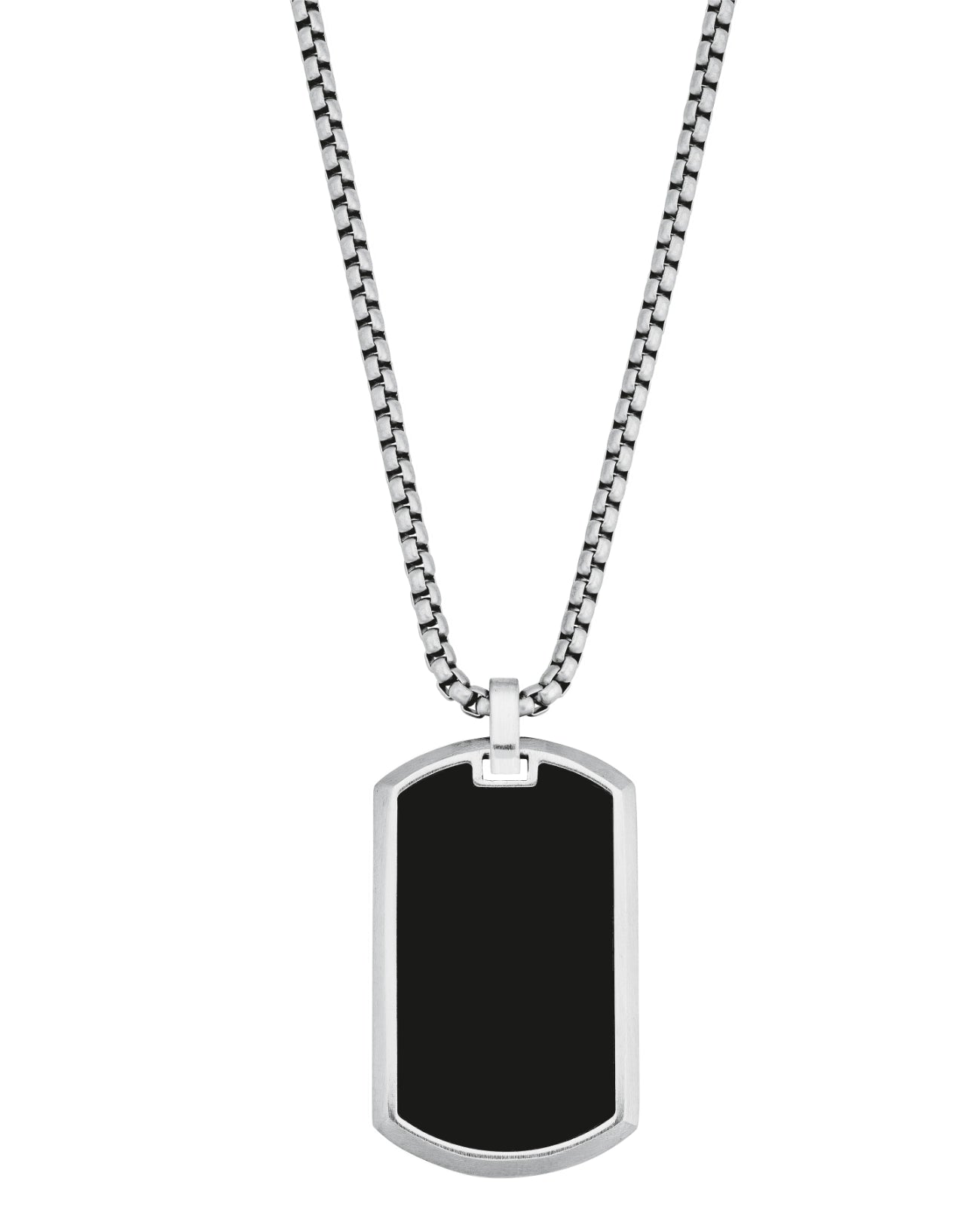 venezia kette mit schwarzen dog tag anhänger