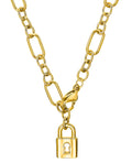kette mit großen und kleinen gliedern anhänger als liebesschloß