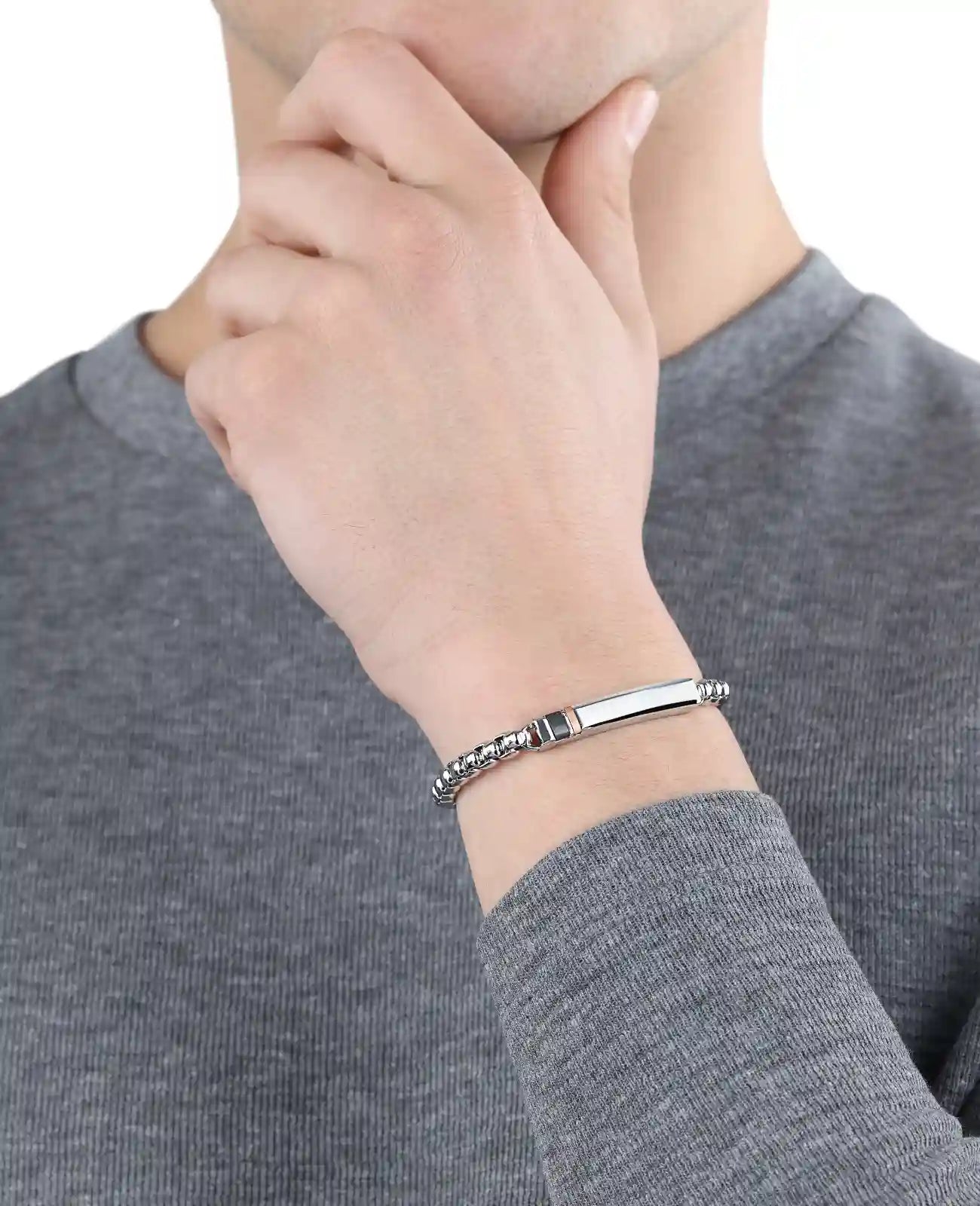 ident armband mit dicken venezia armkette