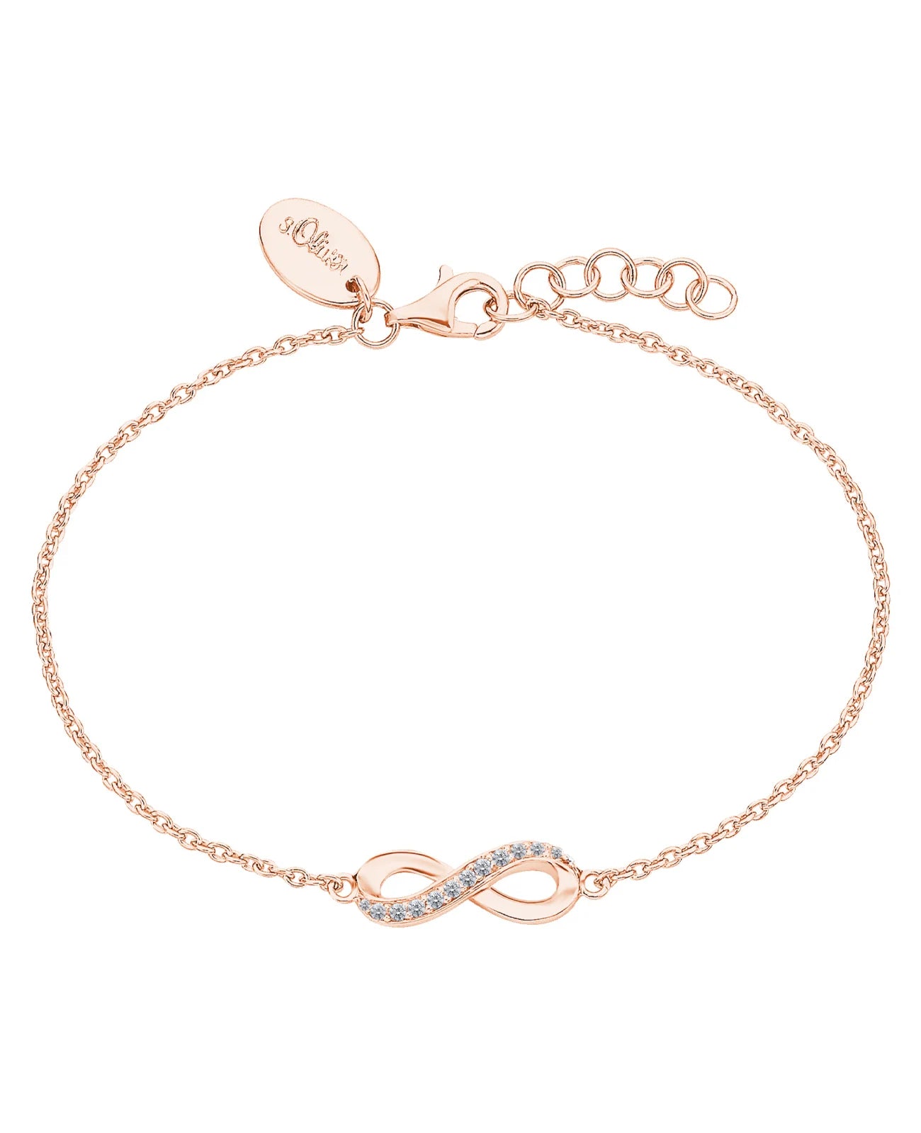 Armband mit Unendlichkeitszeichen als Vorderteil mit steinen besetzt
