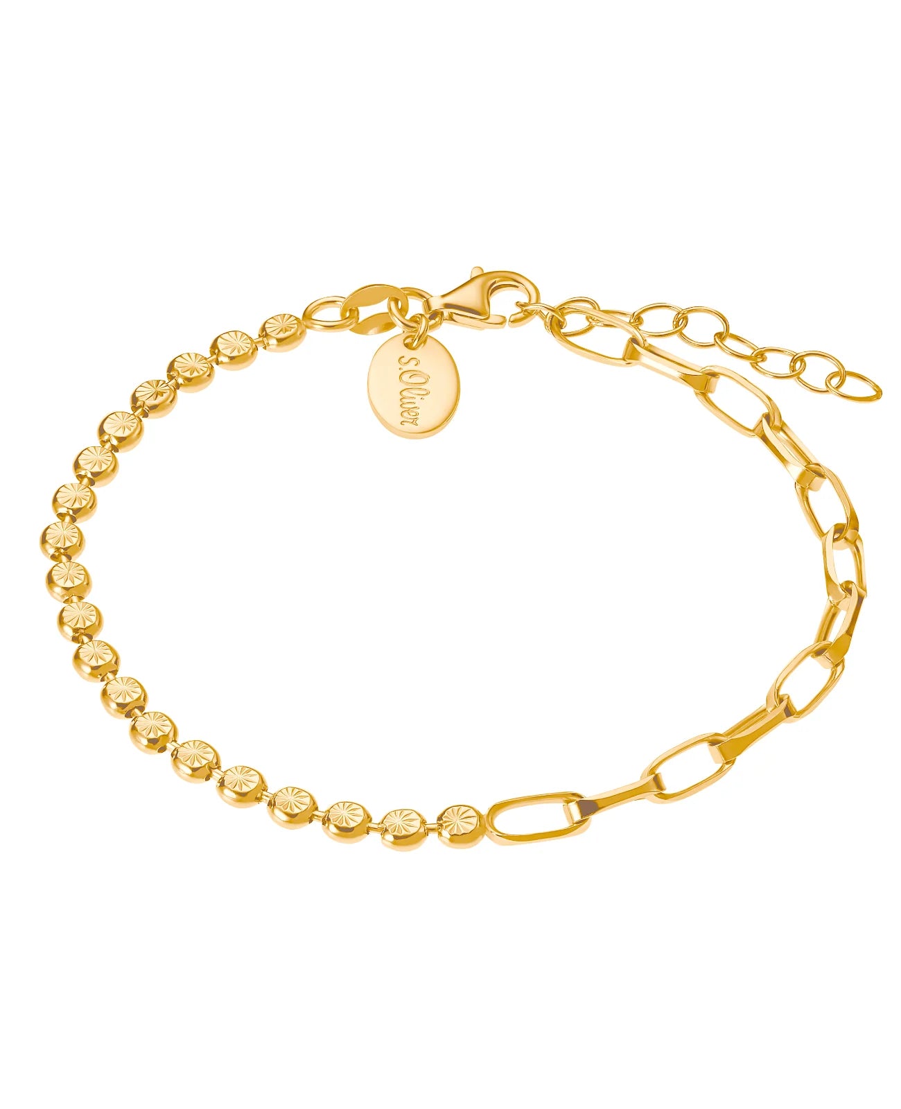 goldfarbenes Armband eine seite kugeln die andere weitanker