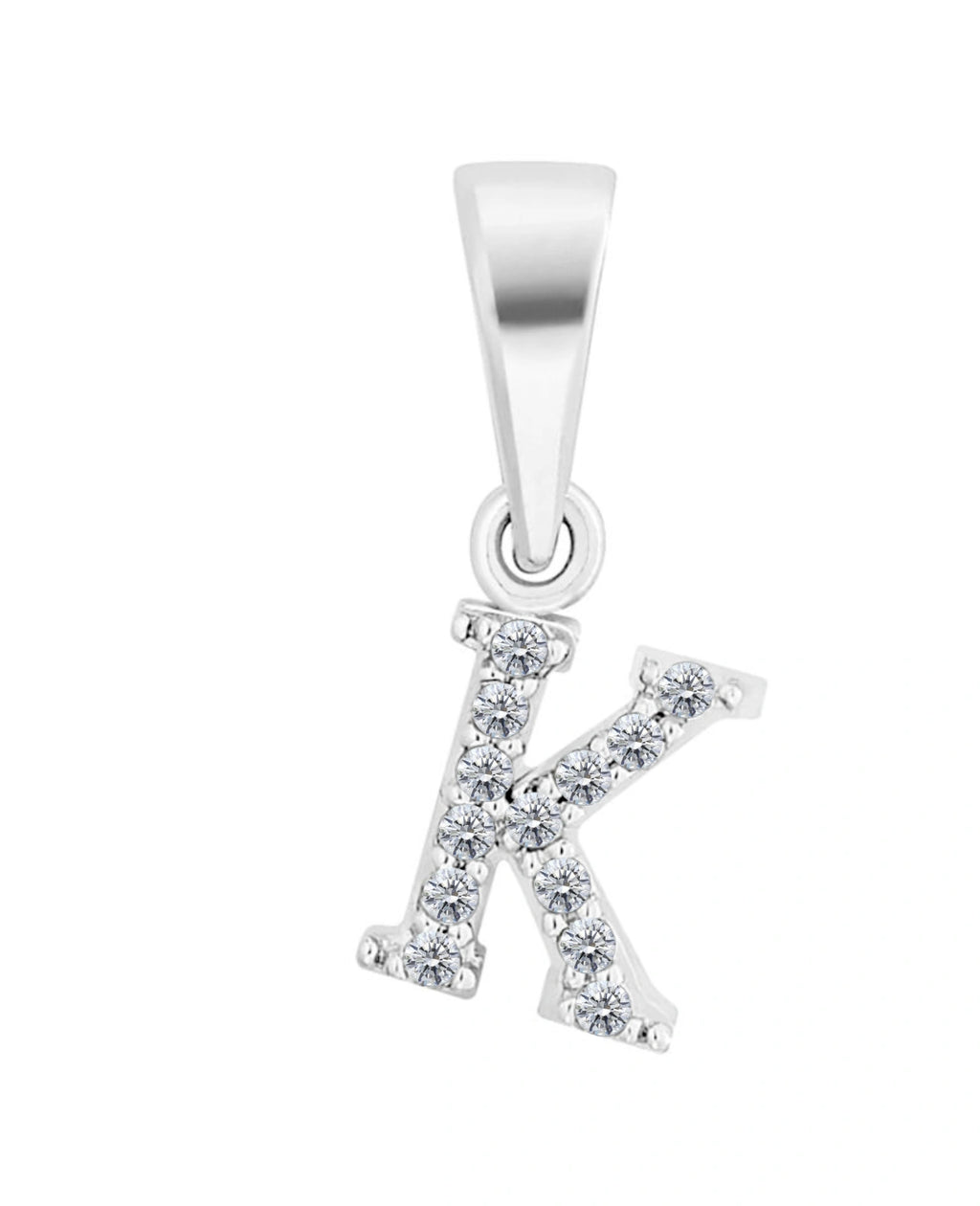 buchstabenanhaenger k silber mit zirkonia steinen