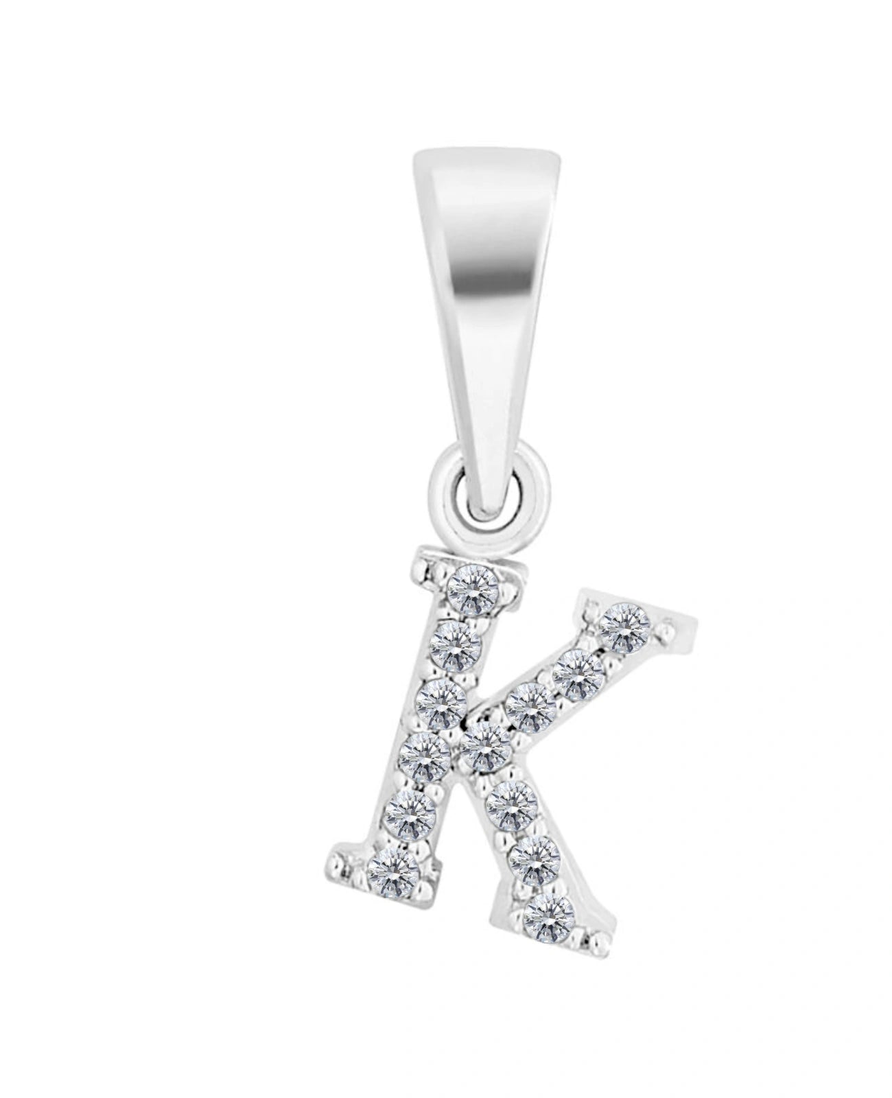 buchstabenanhaenger k silber mit zirkonia steinen