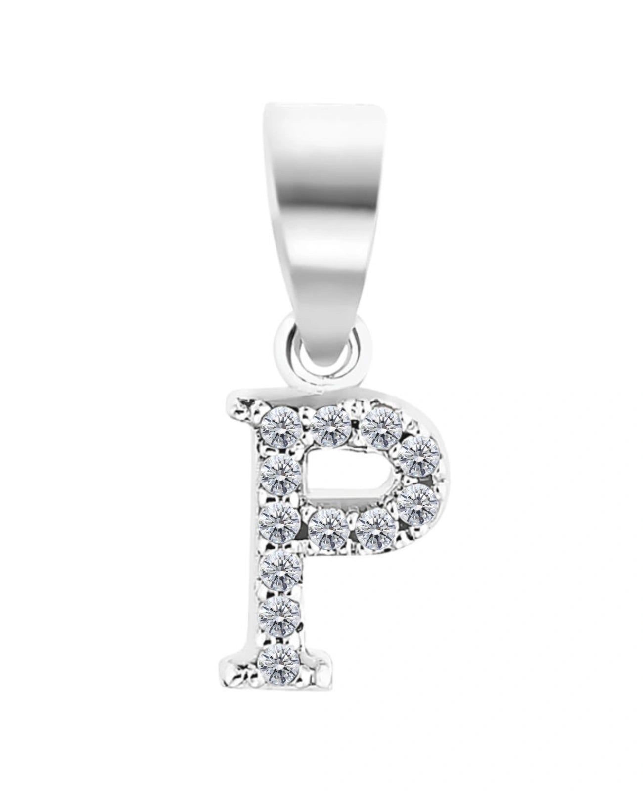 buchstabenanhaenger p silber mit zirkonia steinen