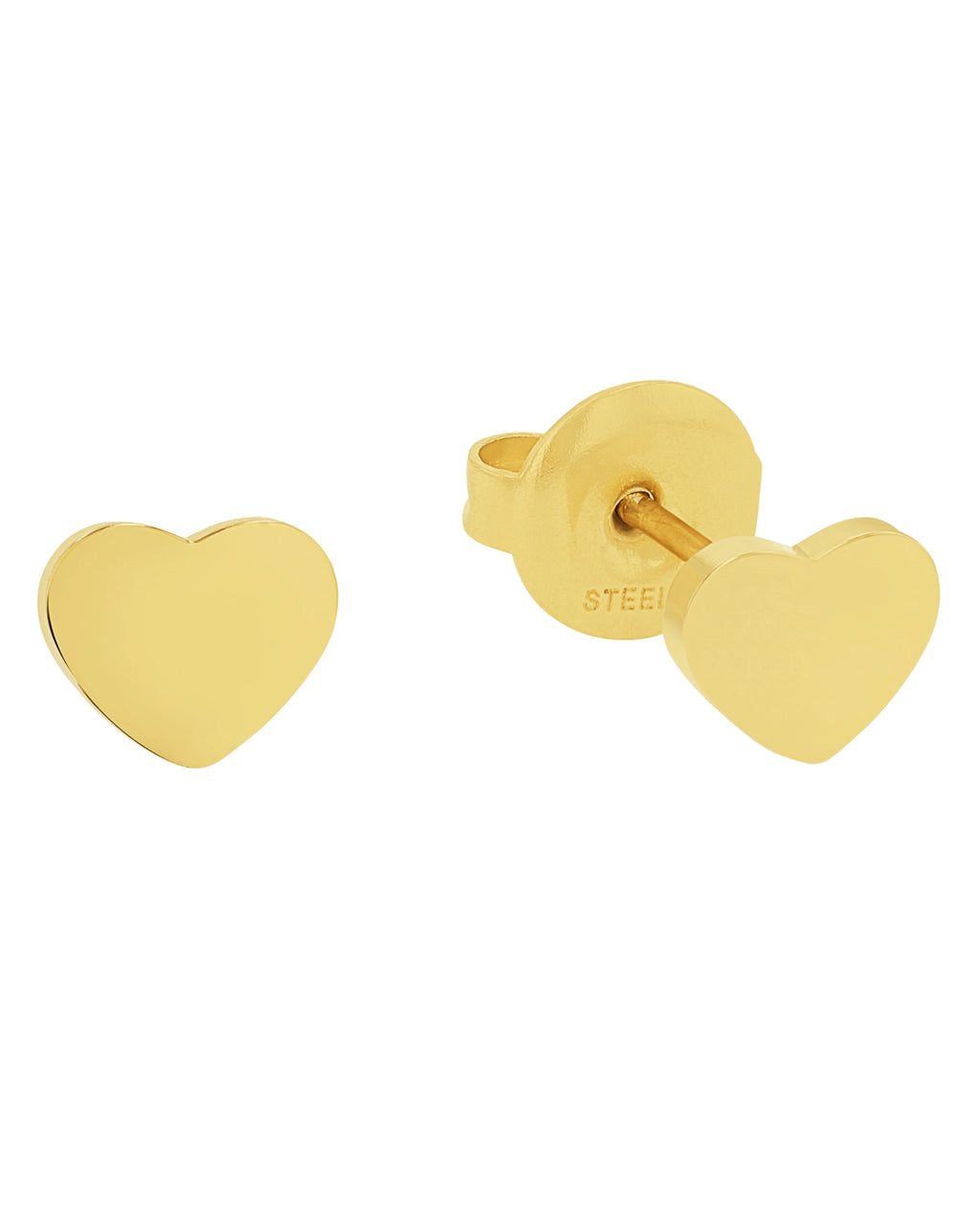 flache herz ohrstecker goldfarben