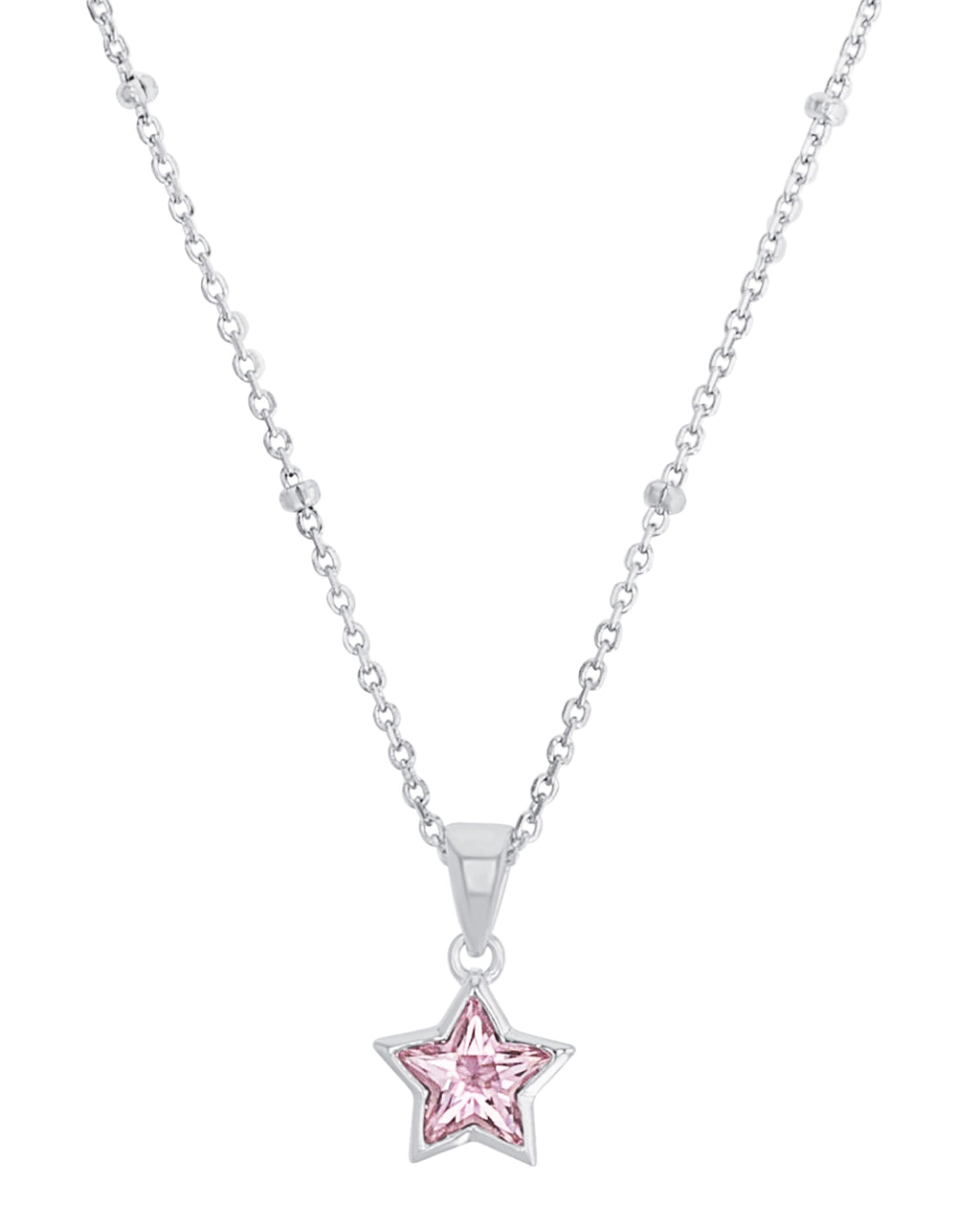 ankerkette mit rosa stern zirkonia anhänger