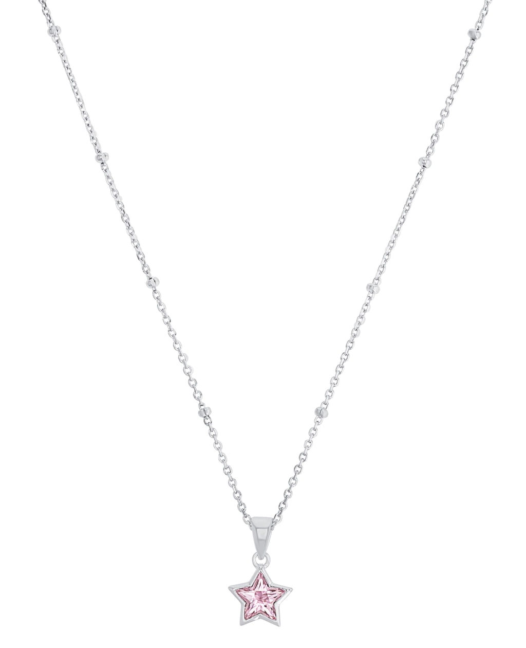 ankerkette mit rosa stern zirkonia anhänger