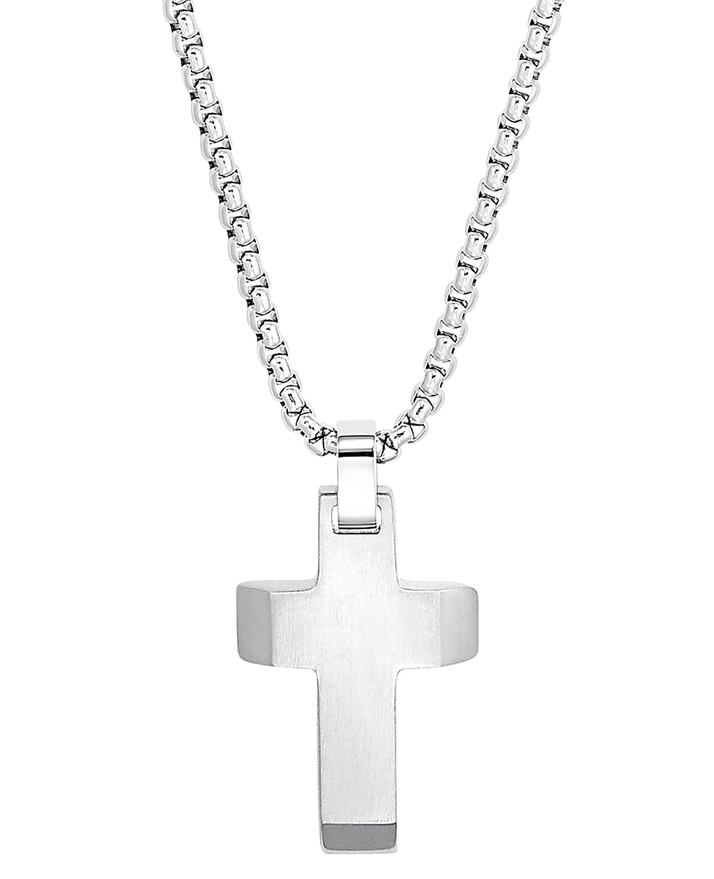 veneziakette mit kantigen abgeschrägten kreuz anhänger