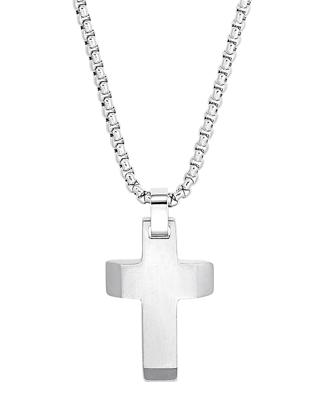 veneziakette mit kantigen abgeschrägten kreuz anhänger