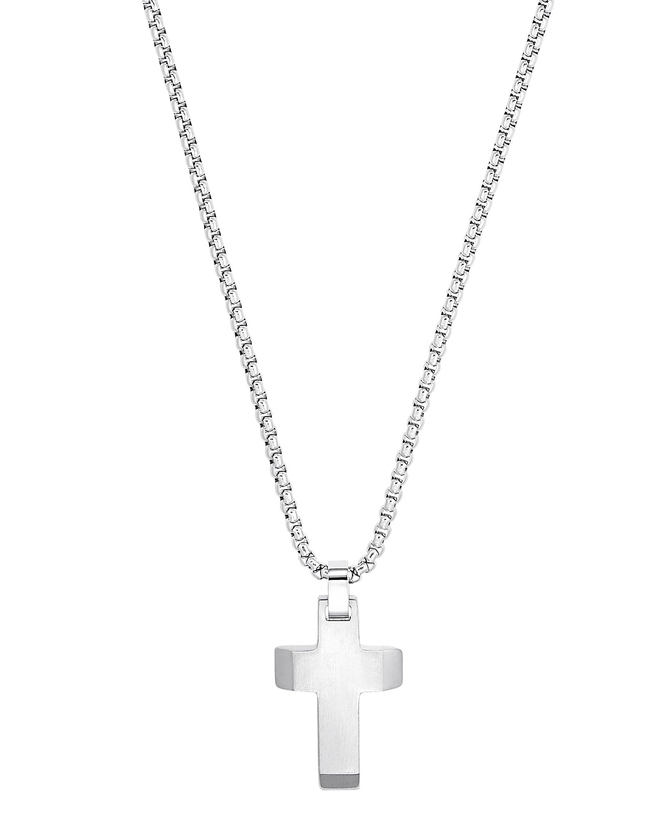 veneziakette mit kantigen abgeschrägten kreuz anhänger