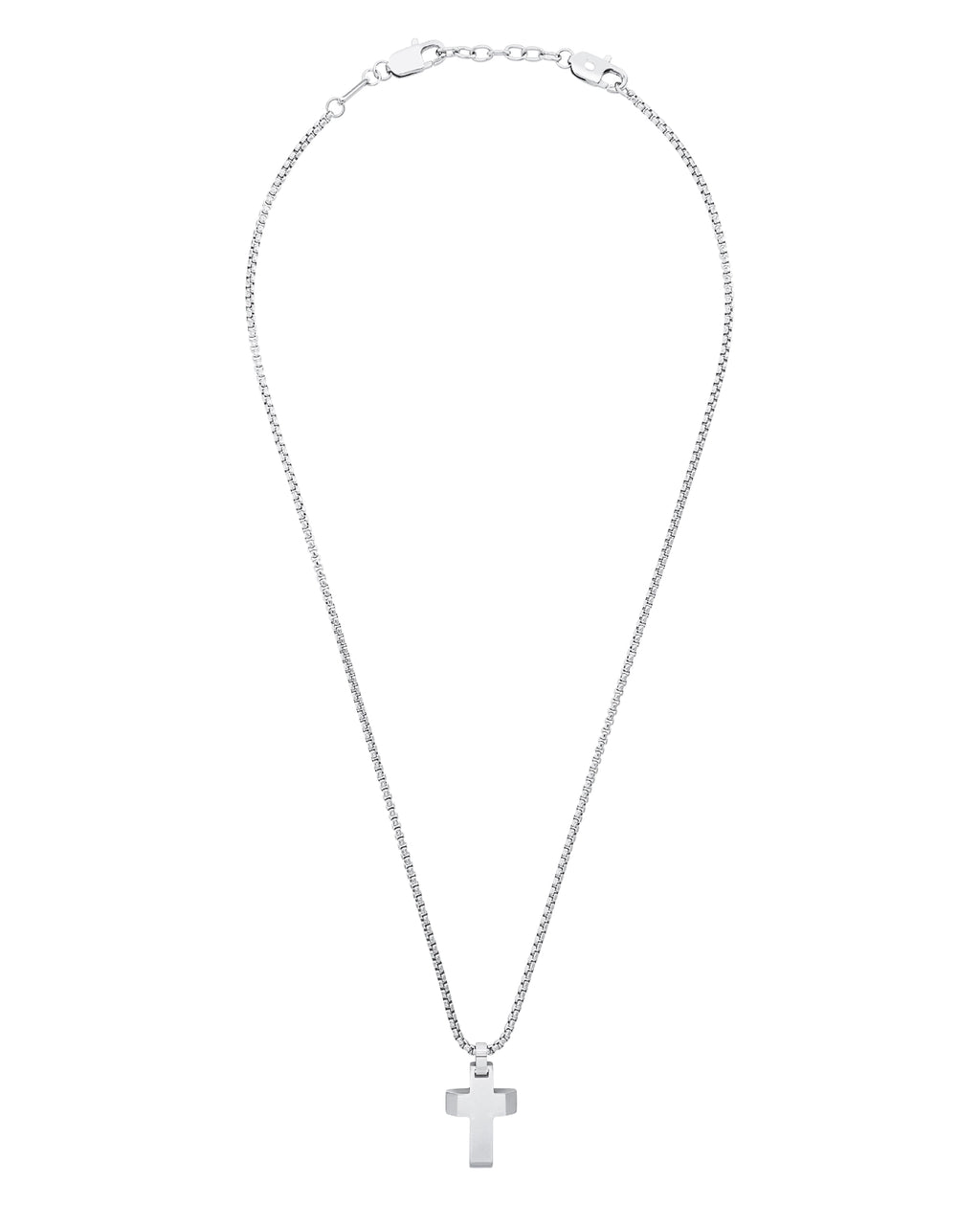 veneziakette mit kantigen abgeschrägten kreuz anhänger