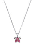 Ankerkette mit schmetterling anhänger rosa mit zirkonia