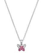 Ankerkette mit schmetterling anhänger rosa mit zirkonia