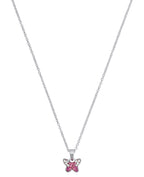 Ankerkette mit schmetterling anhänger rosa mit zirkonia