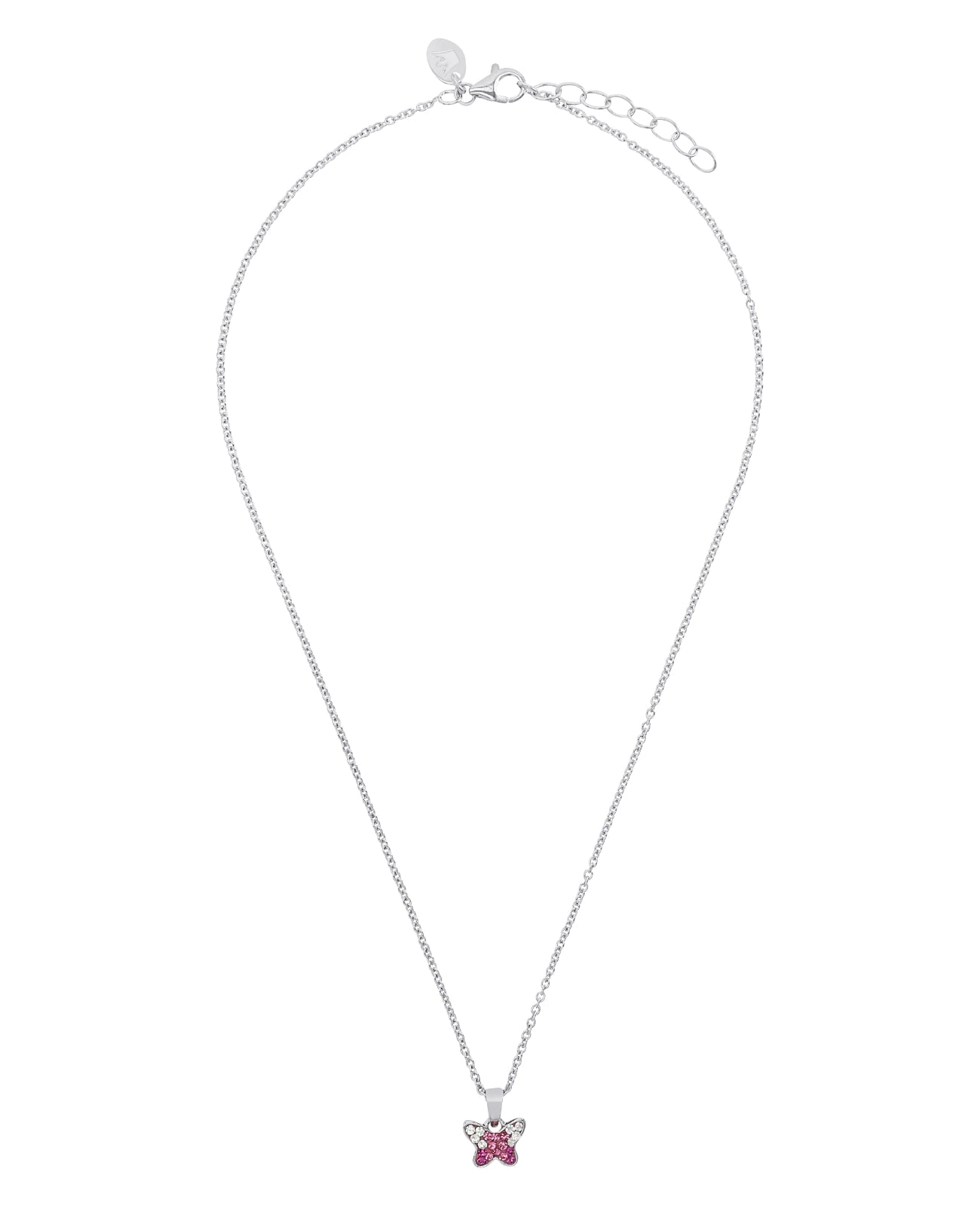 Ankerkette mit schmetterling anhänger rosa mit zirkonia