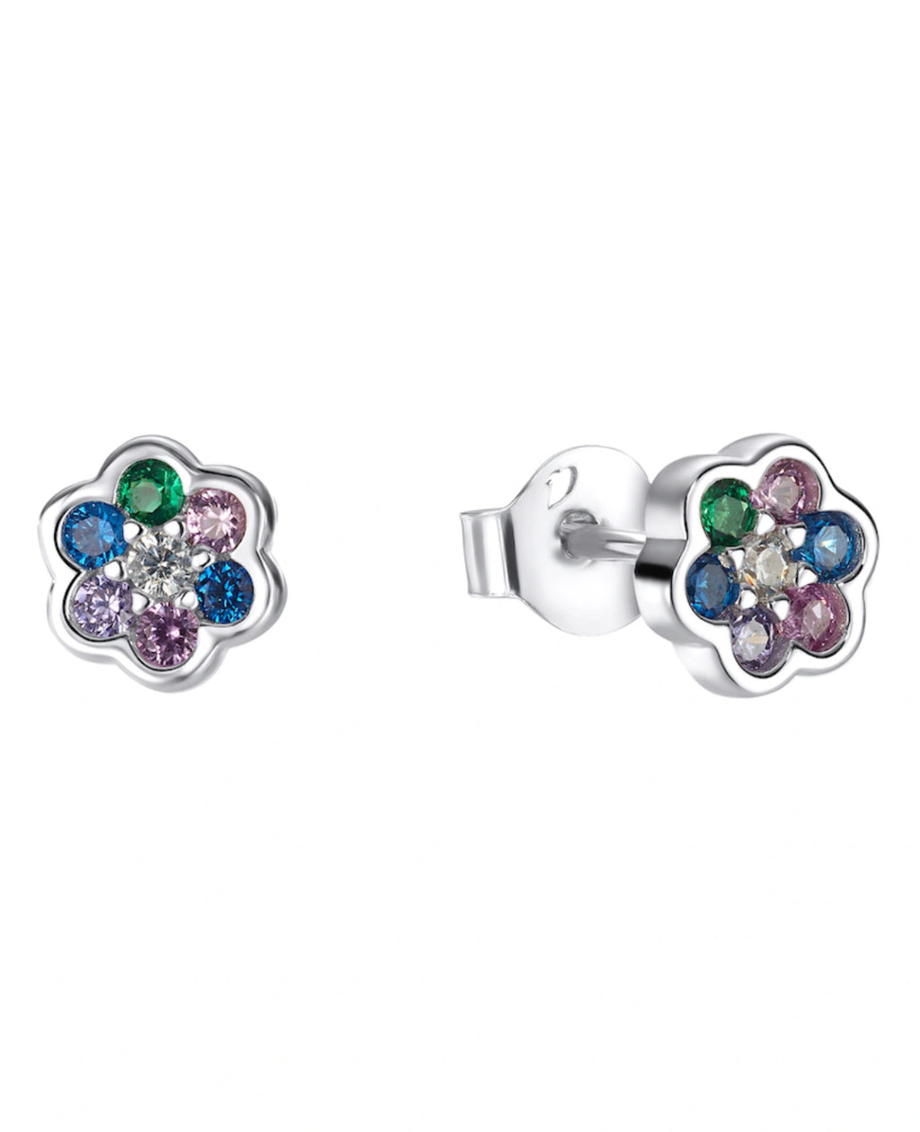 Ohrstecker blumenmotiv farbige steine
