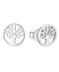 runde flache baum des Lebens ohrstecker