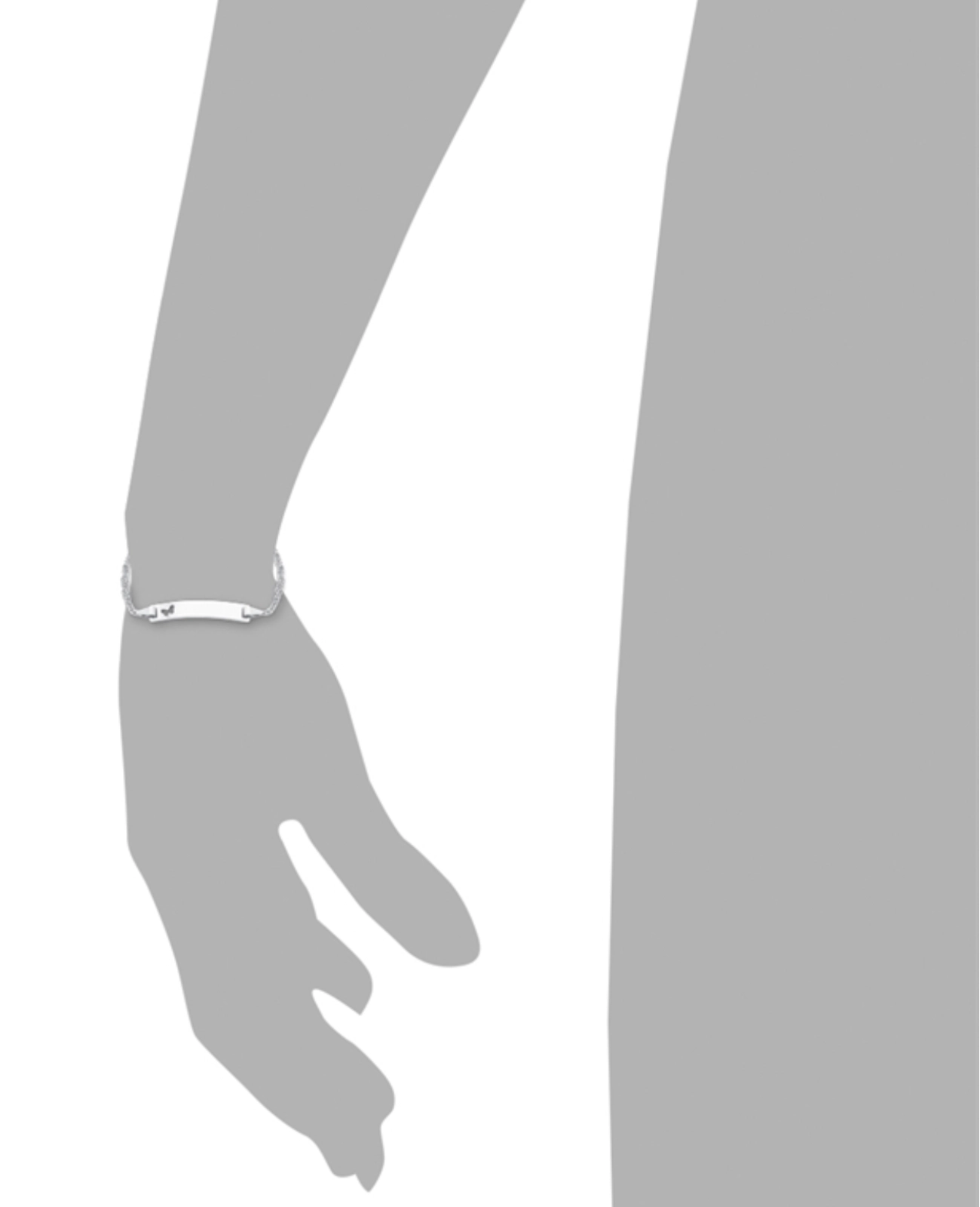 Kinder ident armband mit ausgestanzten schmetterling in der linken seite