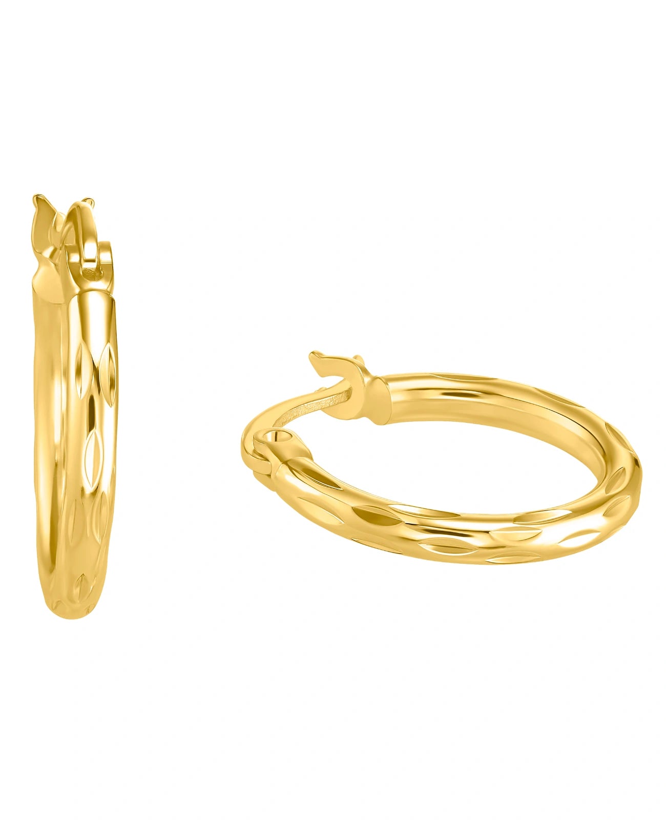 Einfache creolen goldfarben mit motiv Oberfläche