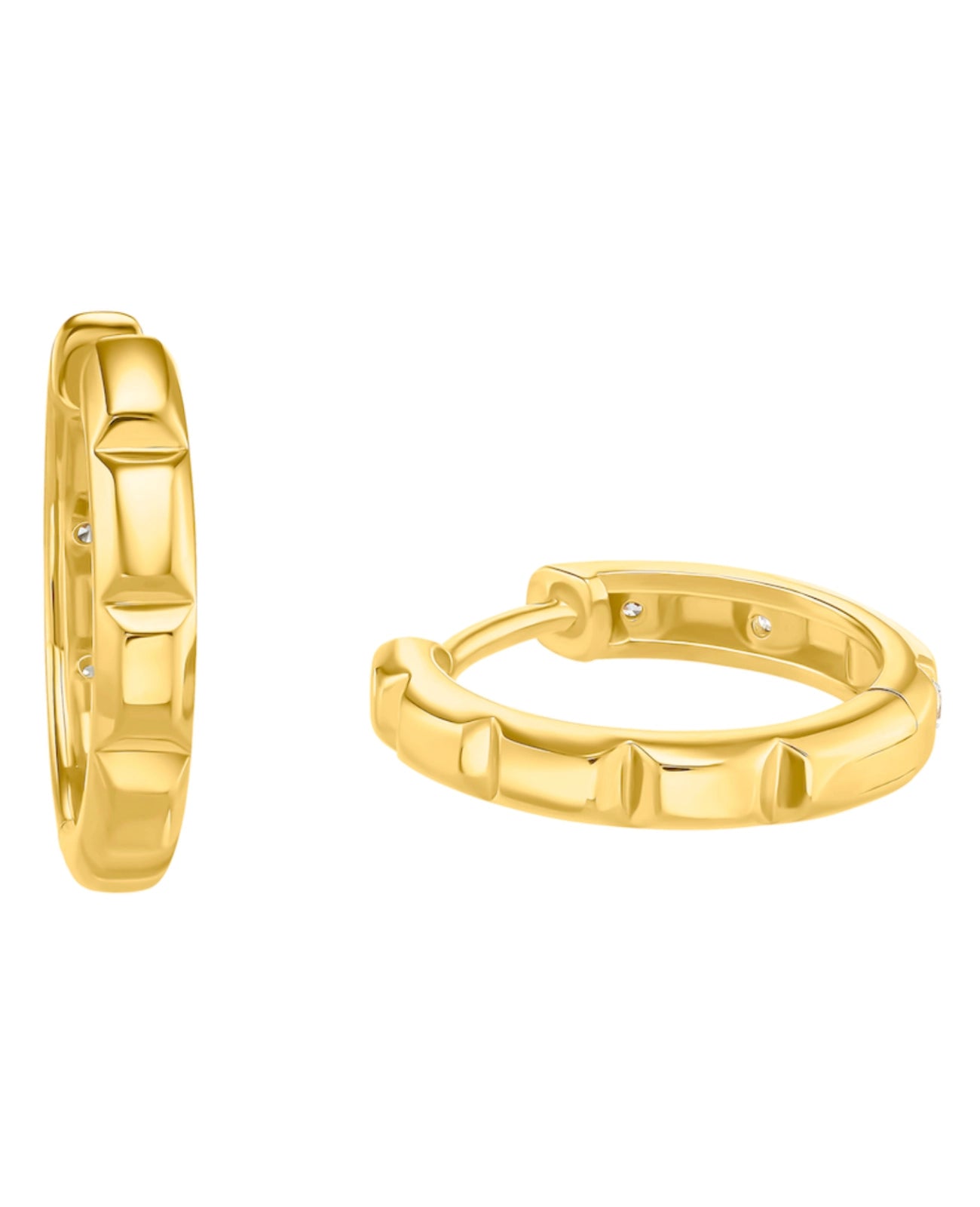 Einfache creolen goldfarben mit motiv Oberfläche