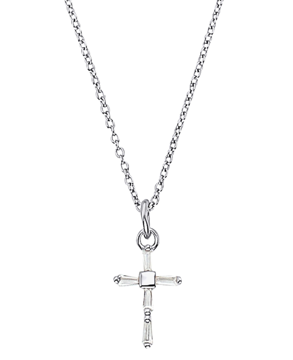 ankerkette mit kreuz anhänger aus zirkonia elementen