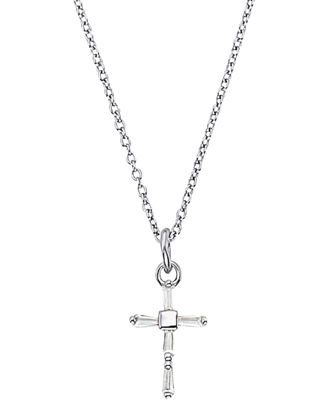 ankerkette mit kreuz anhänger aus zirkonia elementen