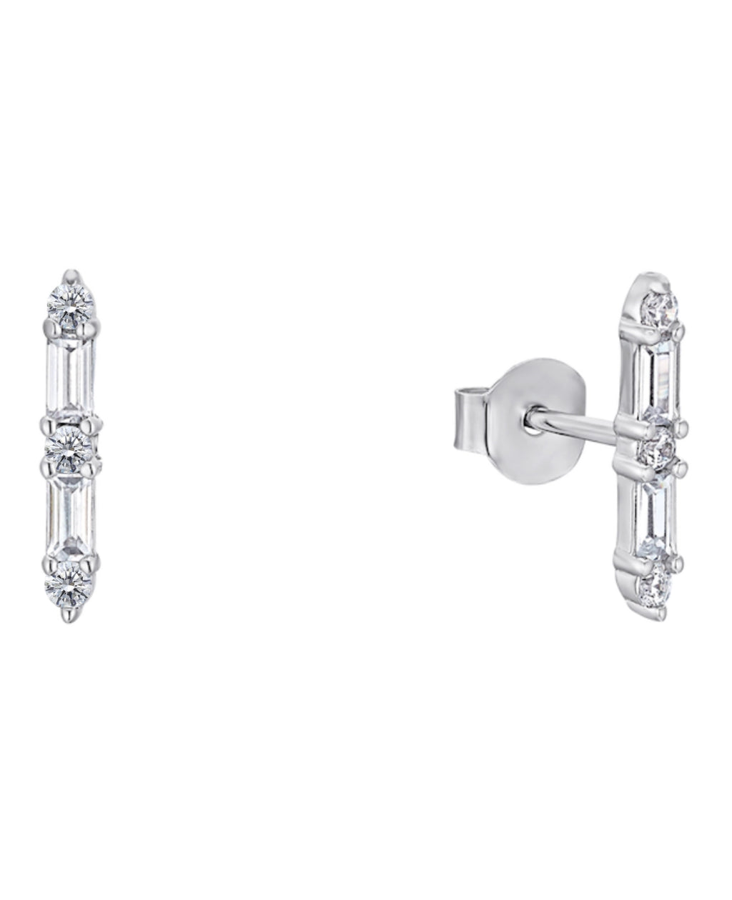 ohrstecker mit rund rechteckig rund rechteckig rund Zirkonia steinen