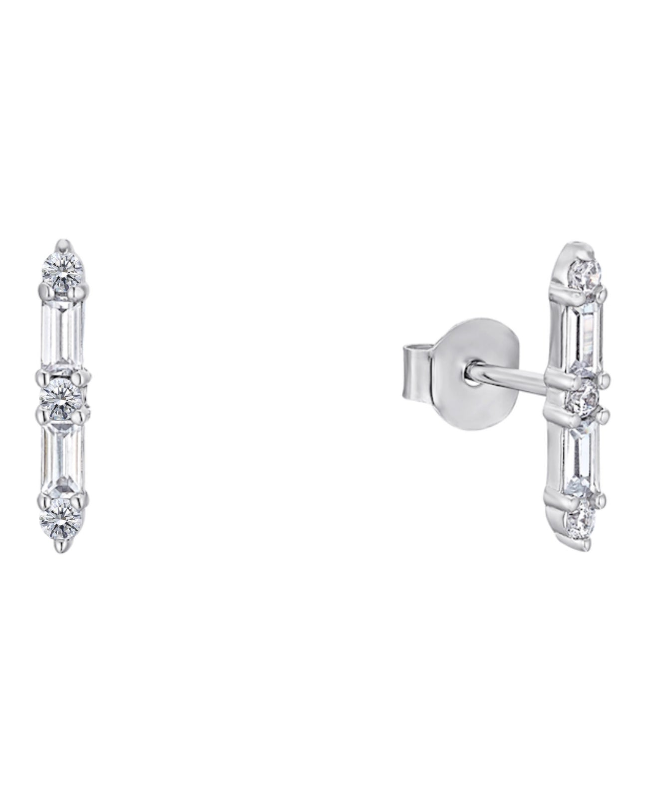 ohrstecker mit rund rechteckig rund rechteckig rund Zirkonia steinen