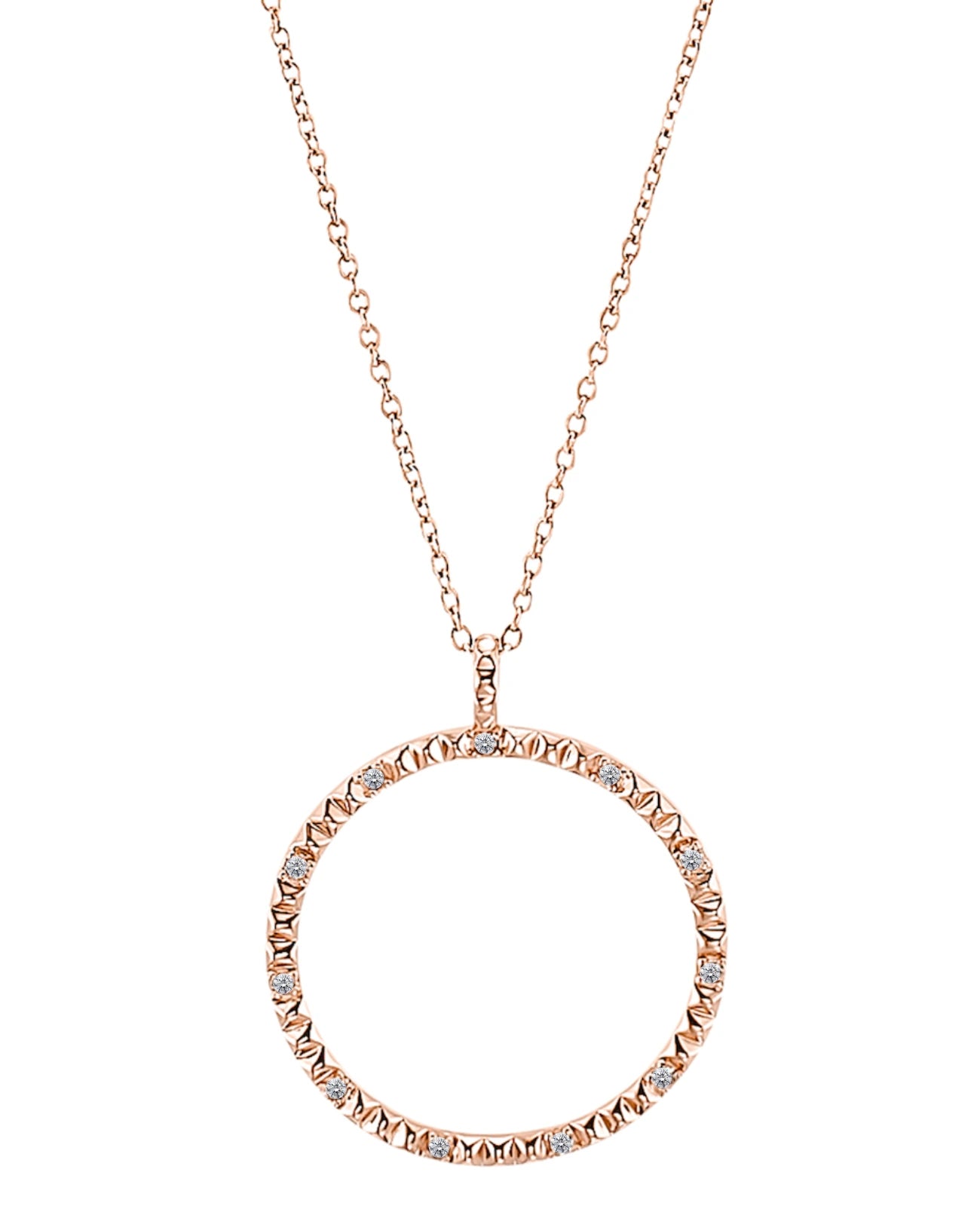 Ankerkette mit Reif Anhänger rosegold und zirkonia steinen