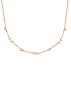 Ankerkette rosegold mit runden und eckigen zirkonia steinen