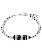 venezia armband mit rondel mittelteilen schwarz und silber