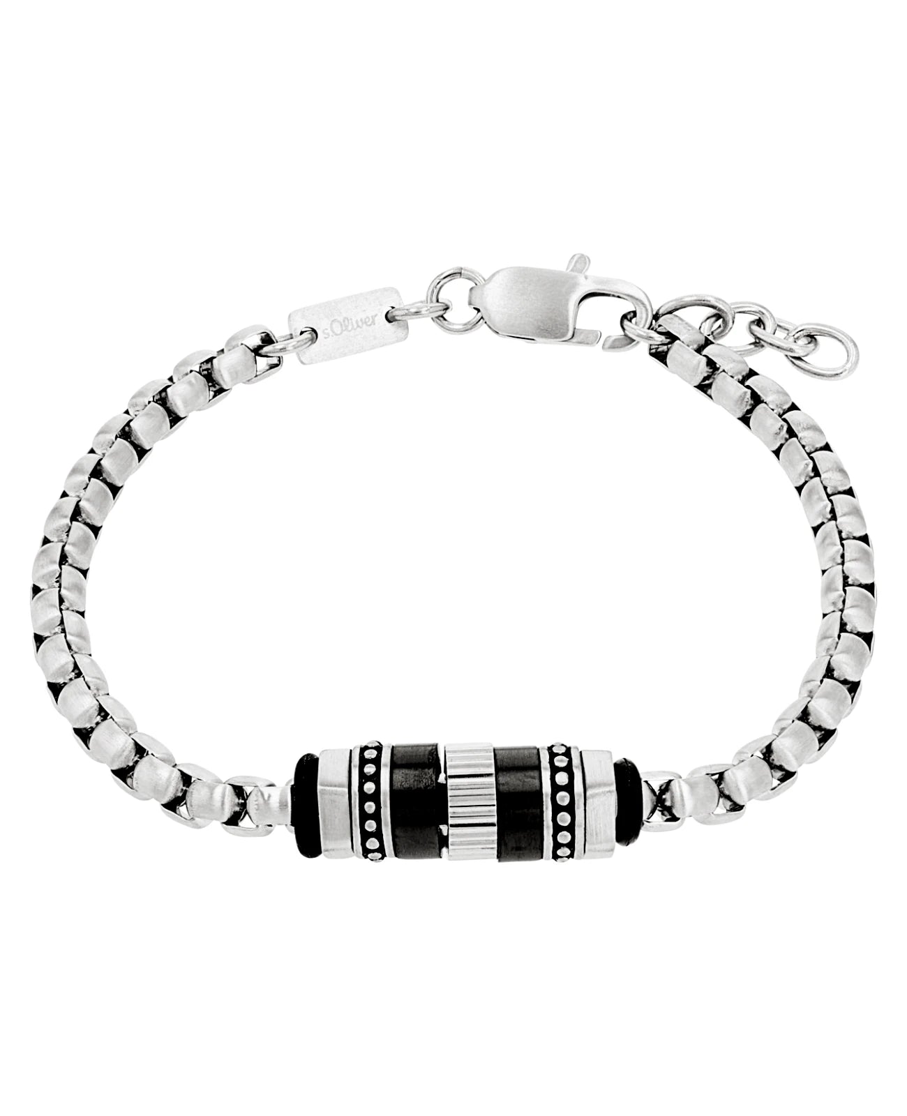 venezia armband mit rondel mittelteilen schwarz und silber